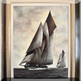 A62. Framed sailing print. 